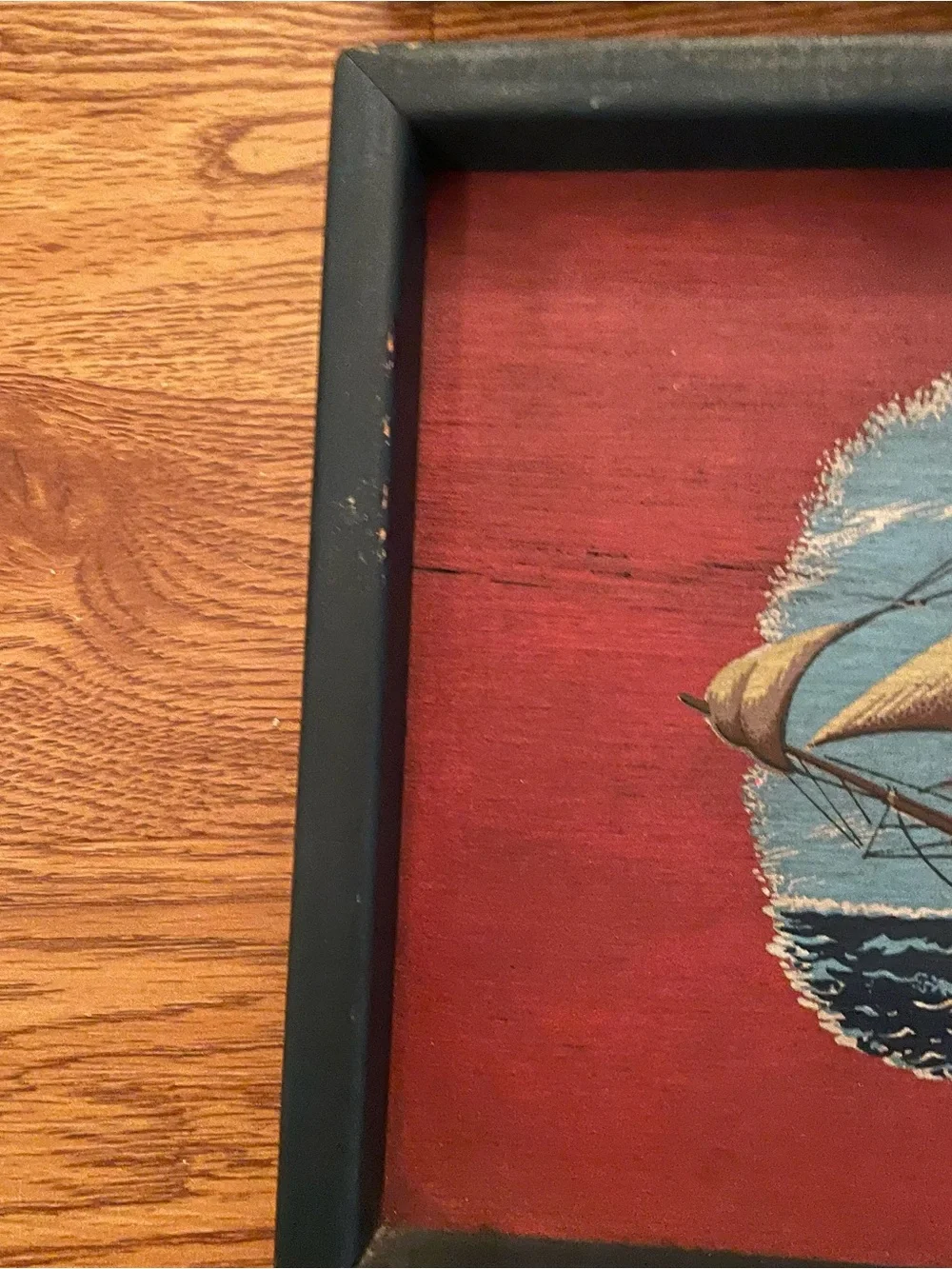 Vintage Yorkcraft Inc Wooden Trays /Plaques Patriotic Eagle Sailing Ship America